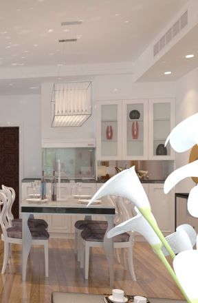 現(xiàn)代簡約兩室兩廳 餐廳燈具效果圖