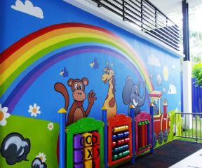 幼儿园外墙设计图片 幼儿园墙体彩绘图片
