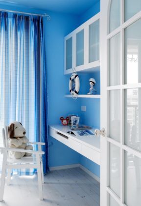 儿童卧室大全 蓝色墙面装修效果图片