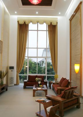房屋中式 黄色窗帘装修效果图片