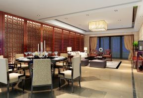 中式建筑餐厅客厅设计元素装修图