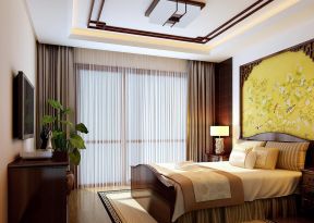 中式建筑室内卧室设计元素效果图