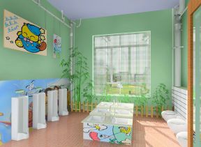 幼儿园卫生间设计图 绿色墙面装修效果图片