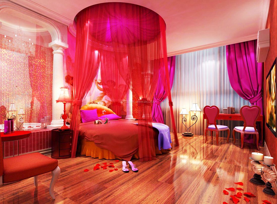 顶级别墅卧室床缦装修效果图片