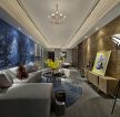 新中式风格客厅沙发背景墙装饰画设计装修图片