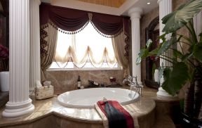 美式风格大理石包裹浴缸装修效果图片