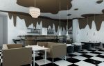 现代简约黑白风格咖啡厅装修效果图