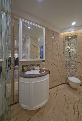 简欧式风格浴室洗脸池装修效果图片