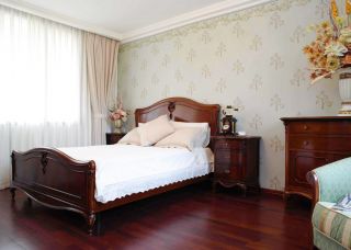 古典卧室风格墙面壁纸装修效果图片