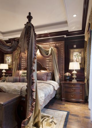 2023古典别墅设计卧室家居床图片