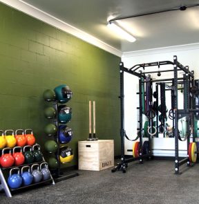 健身房效果图 绿色墙面装修效果图片