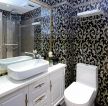 小型卫生间白色浴室柜装修效果图片