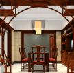 中式餐厅设计博古架隔断效果图片