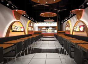 小型快餐店门面室内设计装修效果图2023图片 