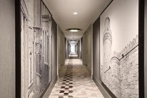 宾馆走廊效果图 墙面设计装修效果图片