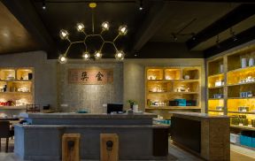 茶叶店门面装修效果图 背景墙设计