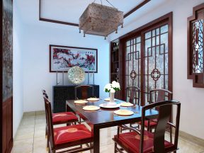 現(xiàn)代中式餐廳實(shí)木餐桌裝修設(shè)計(jì)效果圖片