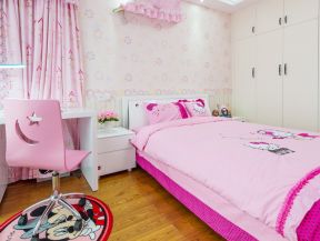 2023女生卧室简约粉色窗帘装修效果图片