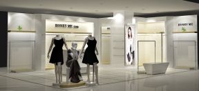 现代简单服装店3d效果图装修欣赏