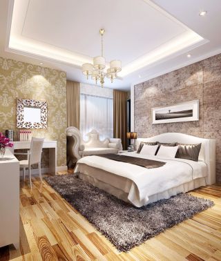 2023欧式二层别墅卧室懒人沙发装修效果图片