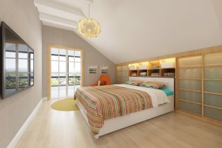 2023现代小复式阁楼卧室装修效果图案例