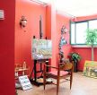 别墅室内红色墙面装修设计效果图片