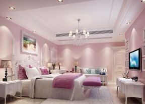 房间欧式 粉色墙面装修效果图片