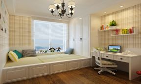 现代美式风格卧室收纳组合柜设计图片