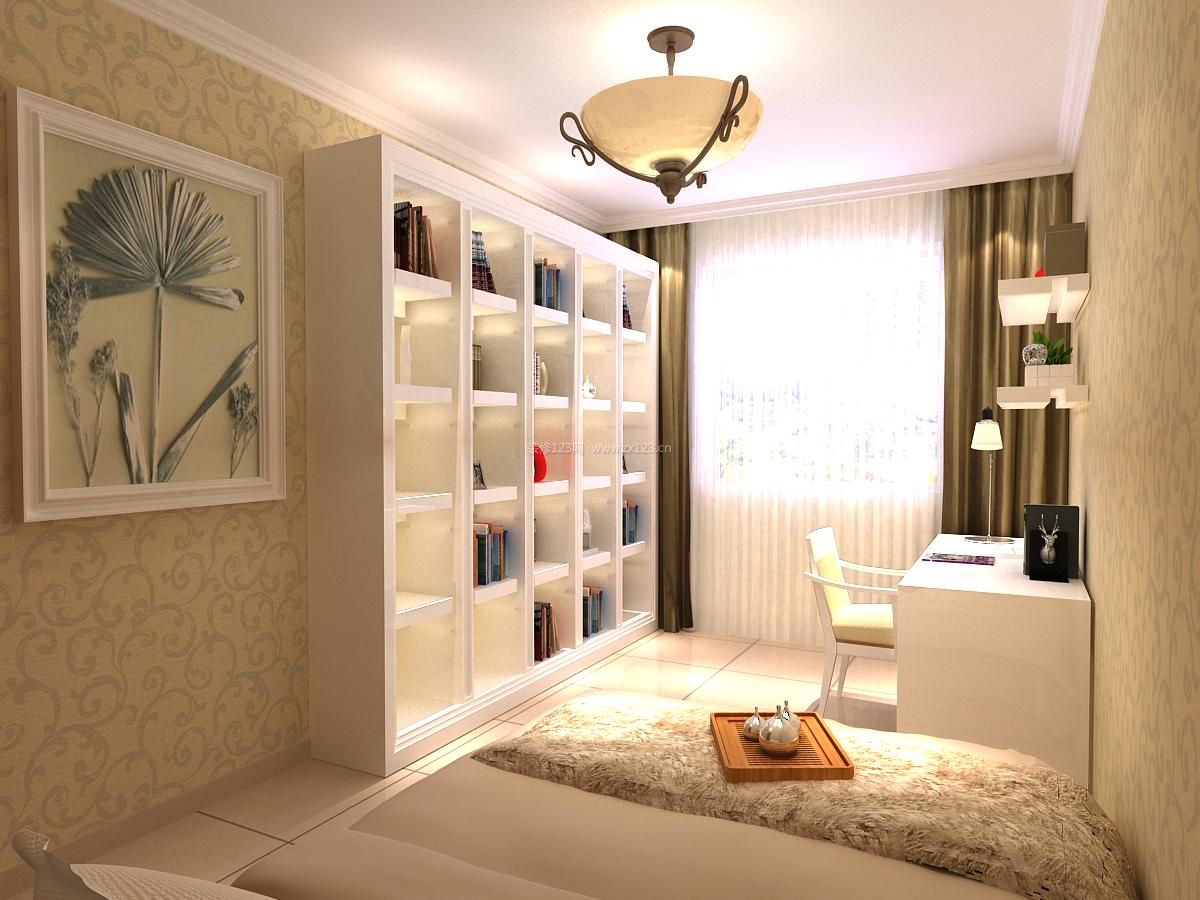 现代卧室装修效果图大全2020图片 书柜设计效果图