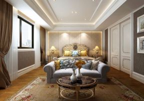 2023欧式大型别墅设计卧室家具摆设图片