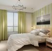 2023现代小卧室绿色窗帘装修效果图片