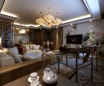 中式风格家居客厅吊灯装修效果图