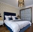 新古典卧室风格床头背景墙设计效果图