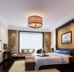 中式温馨女生卧室设计床头背景墙装修效果图片