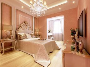 新古典卧室风格 粉色卧室装修效果图