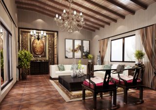中式风格阁楼装修设计家庭休闲区装修效果图片