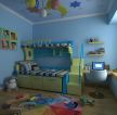 家庭儿童房蓝色墙面装修效果图片