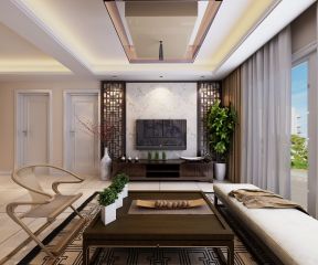 現(xiàn)代中式電視柜 中式客廳裝潢效果圖