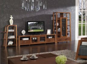 现代中式电视柜家庭室内装潢效果图片