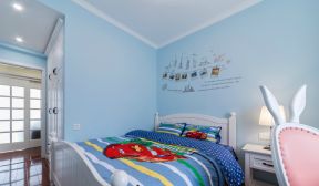 大户型儿童房 蓝色墙面装修效果图片