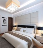 现代风格现代卧室床头背景墙设计效果