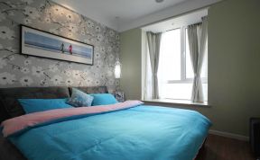 现代卧室床头背景墙 现代简约风格卧室壁纸