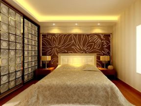 中式卧房床头背景墙装修效果图片赏析