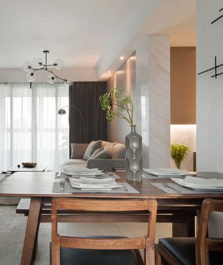 两室两厅现代风格餐厅餐桌椅子装修效果图片