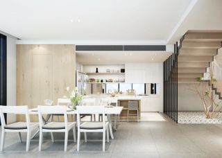 2023现代简约跃层别墅厨房风格装修效果图