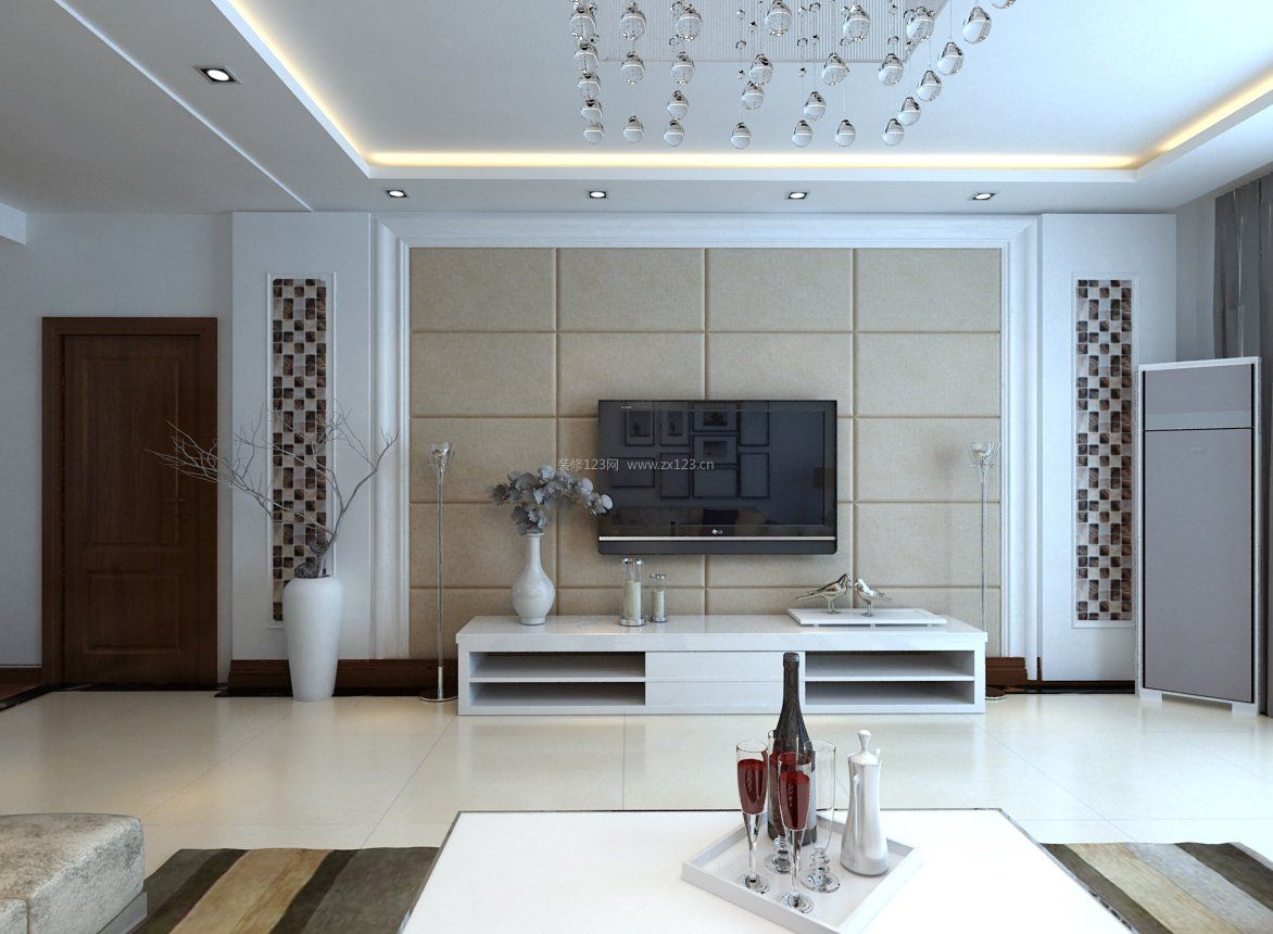 简约设计风格现代客厅电视背景墙图片