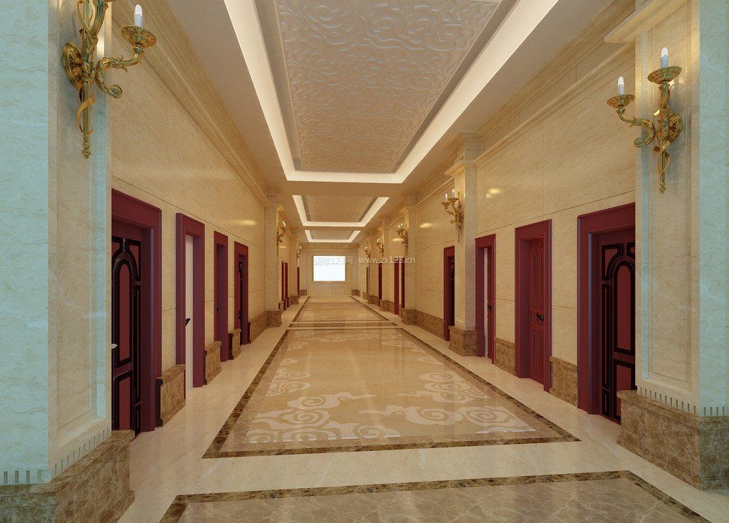 欧式风格走廊壁灯装修效果图片
