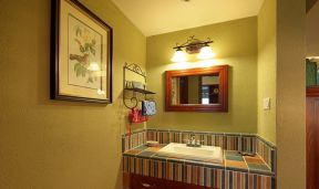 美式乡村风格样板房 洗手间装修效果图片