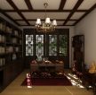 中式书房家装吊顶设计装修效果图片
