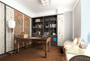 中式书房家装 室内设计效果图小户型